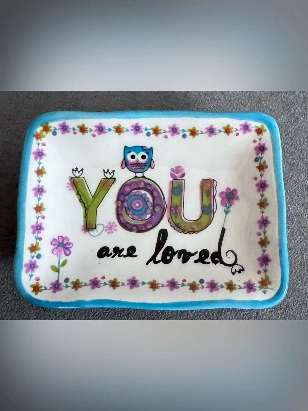 NATURAL LIFE Multicolor 'YOU are loved' Decorative Trinket Dish